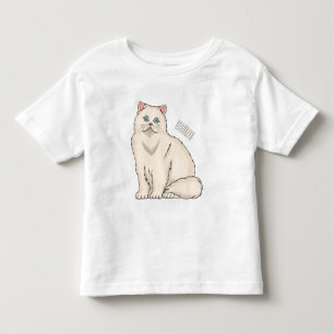 Persian cat cartoon illustration toddler t-shirt