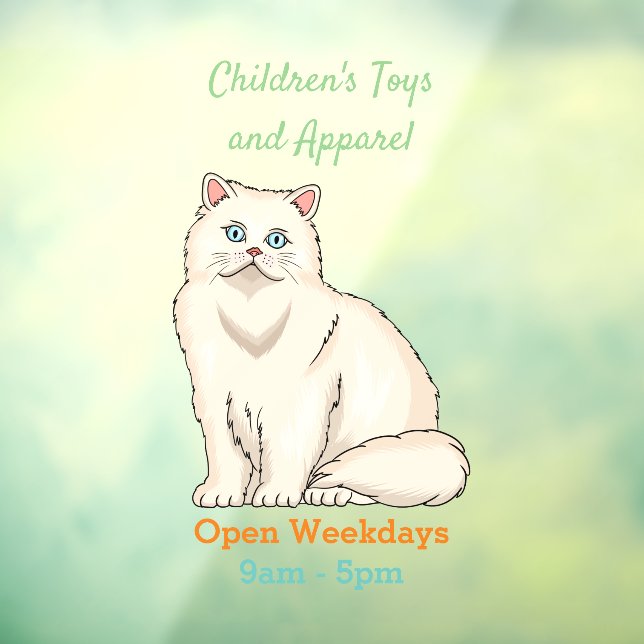 Persian cat cartoon illustration  window cling (Sheet 3)