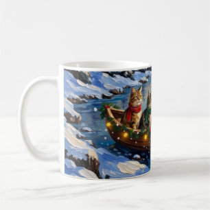 Persian Cat Christmas Boat Holiday Coffee Mug