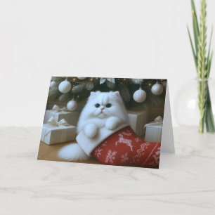 Persian Cat Christmas Stocking Card