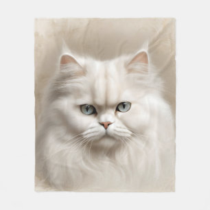 Persian Cat Feline Elegant Fleece Blanket