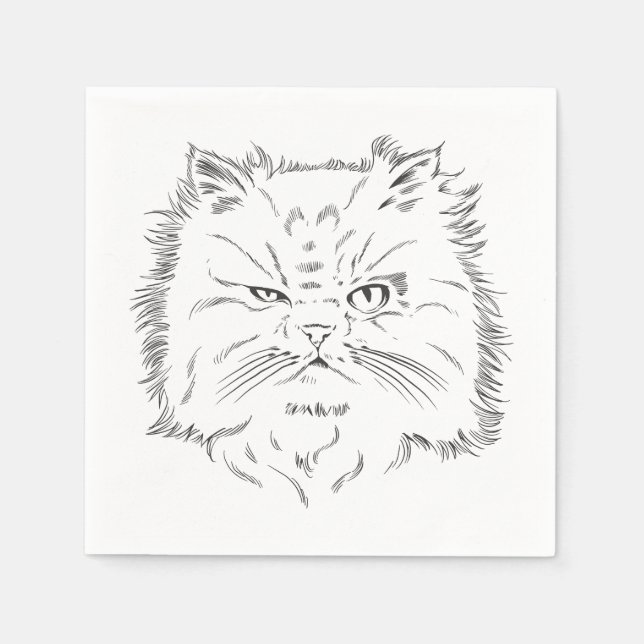 Persian cat head napkin (Front)