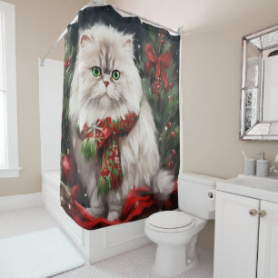 Persian Cat in Snow Christmas
