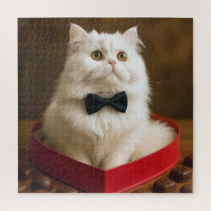 Persian Cat In Valentine Candy Box Jigsaw Puzzle