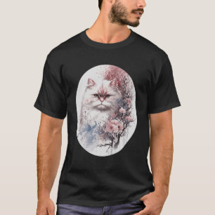 Persian Cat Japanese Cherry Blossom Sakura Cat Bre T-Shirt