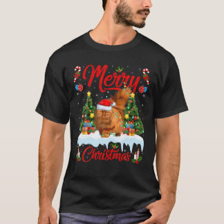 Persian Cat Lover Xmas Lighting Santa Persian Cat T-Shirt