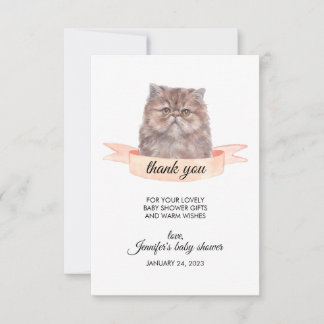 Persian Cat Modern Thank you Invitation