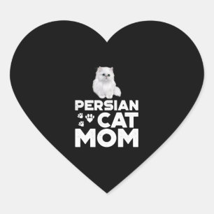 Persian Cat Mom Shirt I Female Cat Owner Persian K Heart Sticker