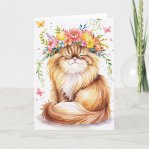 Persian Cat Mothers Day From Cat Funny Cute Card
