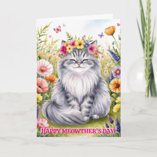 Persian Cat Mothers Day From Cat Funny Cute Card