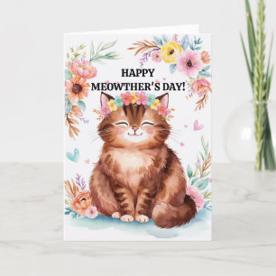 Persian Cat Mother's Day From Cat Funny Cute Card