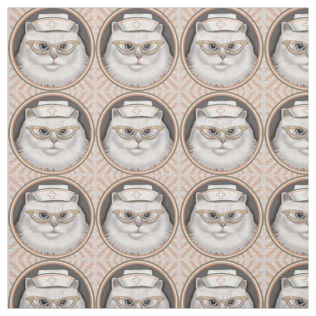Persian Cat Nurse Fabric (Swatch)