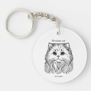 Persian Cat Portrait Keychain