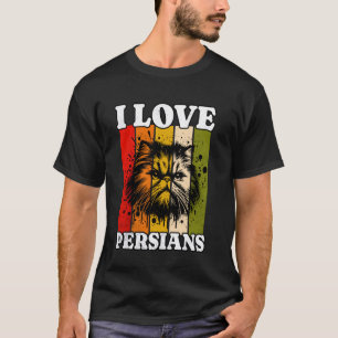 Persian Cat Retro I Love Persian Cat T-Shirt