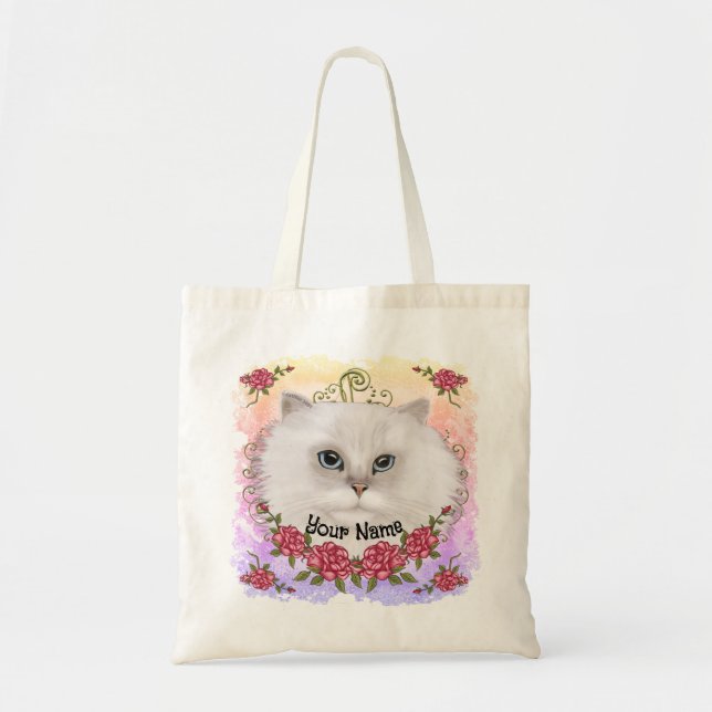 Persian Cat Roses  Tote Bag (Front)