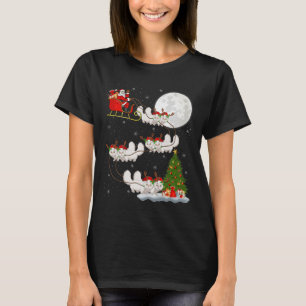 Persian Cat Santa Sleigh Flying Funny Magical Chri T-Shirt
