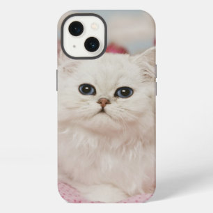 Persian cat sitting on pink pillow iPhone 13 case