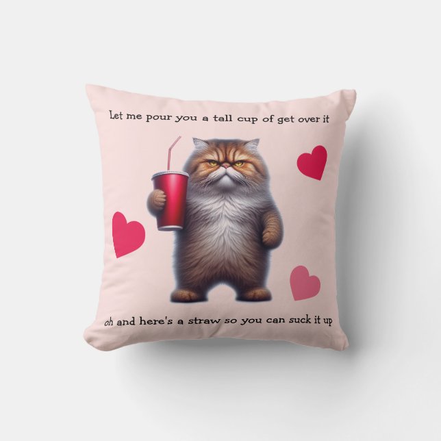 Persian Cat Throw Pillow (Front)