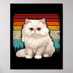 Persian Cat Vintage Distressed Retro Style Cool Pe Poster
