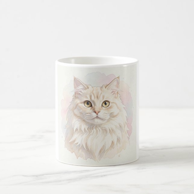 Persian Cat Watercolour Portrait Coffee Mug (Center)