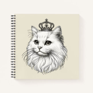 Persian Cat Wearing a Crown  Notebook