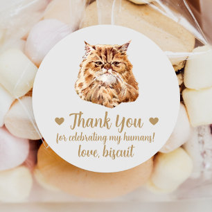 Persian Cat Wedding Favour Stickers