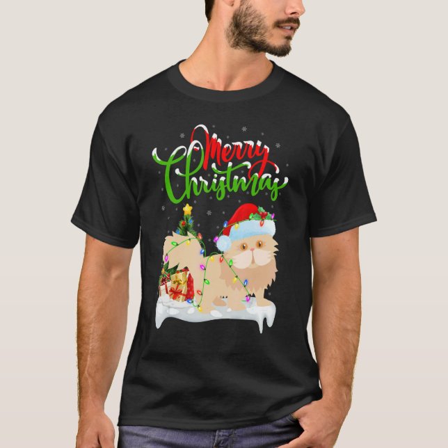 Persian Cat   Xmas Decorations Persian Cat Christm T-Shirt (Front)