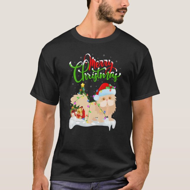 Persian Cat  Xmas Decorations Persian Cat Christma T-Shirt (Front)