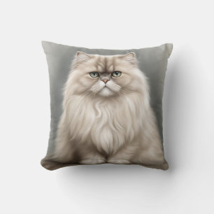 Persian Cat's Beauty Portrait Throw Pillow