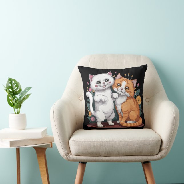 Persian Cats Throw Pillow (Chair)