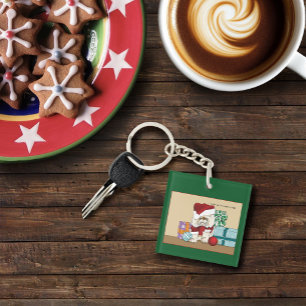 Persian Christmas Cat Keychain