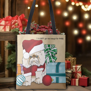 Persian Christmas Cat Tote Bag
