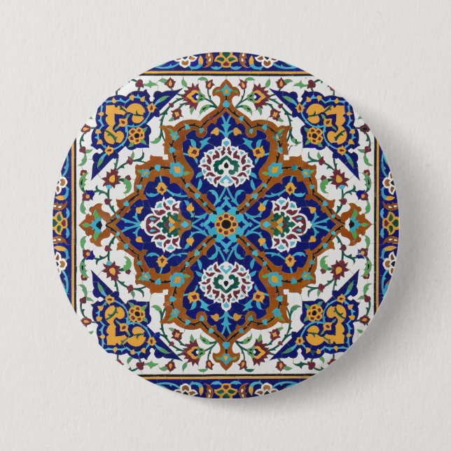 Persian design gift  3 inch round button (Front)