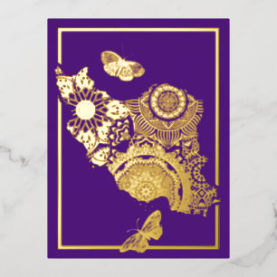 Persian Eid Mobarak Foil Postcard