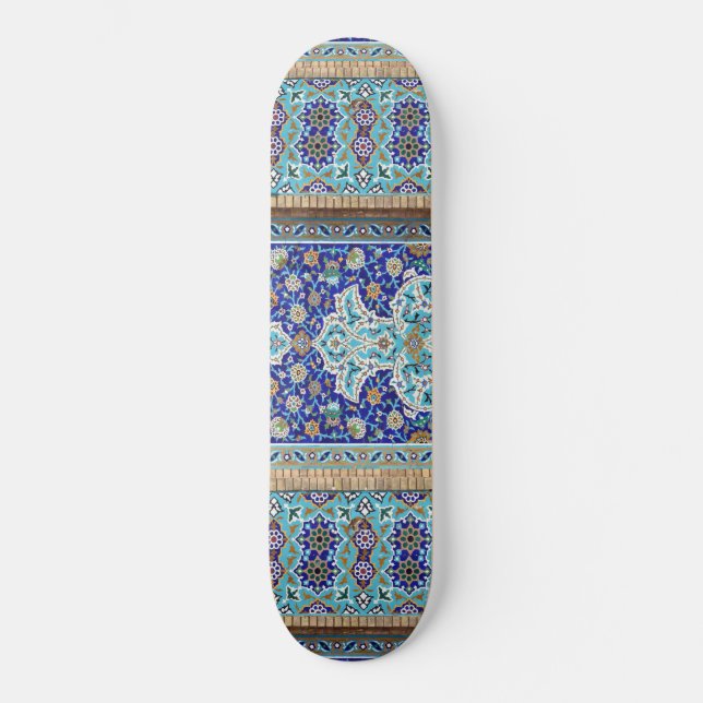 Persian elaborate tiled mural design skateboard (Front)