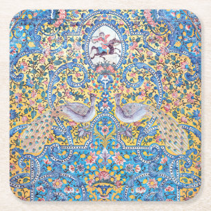 Persian elaborate tiled mural    square paper coas coaster