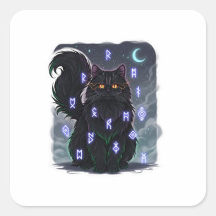 Persian Familiar – Halloween Witch Cat  Square Sticker