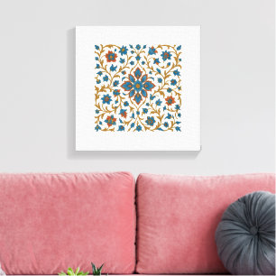 Persian Floral Ornament Stretched Canvas Print