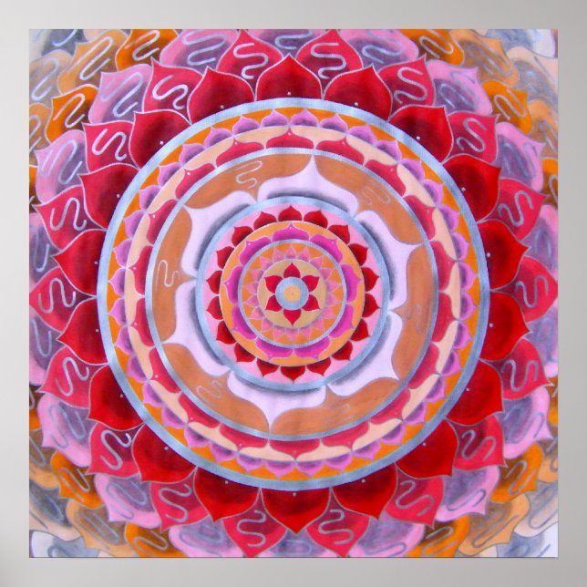 Persian flower Mandala Poster (Front)
