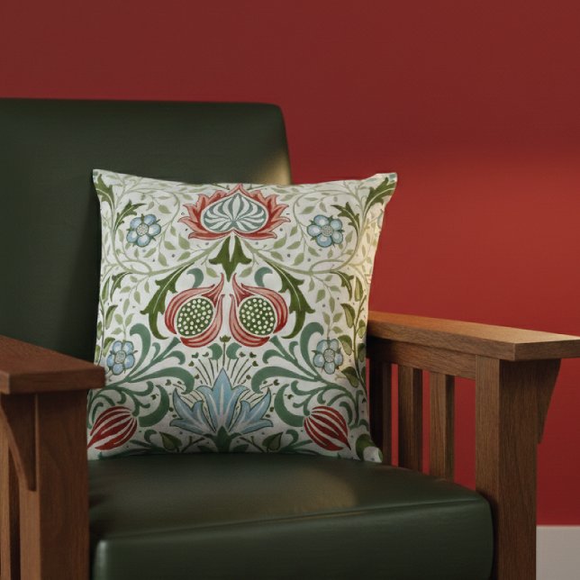 Persian Flower Motif John Dearle Throw Pillow (Creator Uploaded)