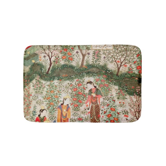 Persian Garden, 15th century (w/c on paper) Bath Mat (Front)