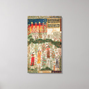 Persian Garden, 15th century (w/c on paper) Canvas Print