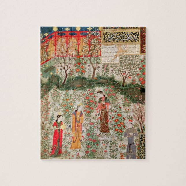 Persian Garden, 15th century (w/c on paper) Jigsaw Puzzle (Vertical)