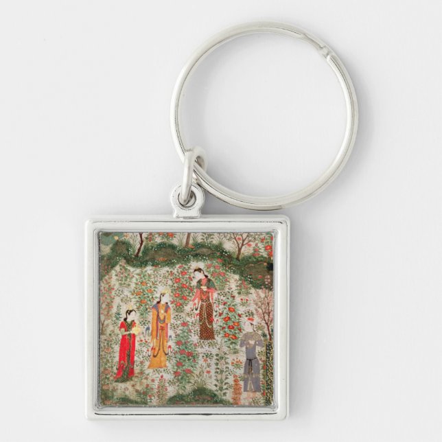 Persian Garden, 15th century (w/c on paper) Keychain (Front)