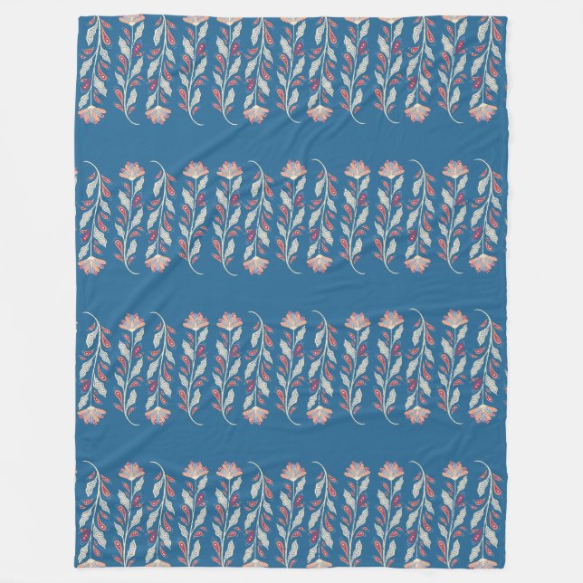 Persian Garden Motif Fleece Blanket (Front)