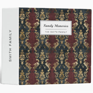 Persian Gold Damask Noir Pattern (1) Binder