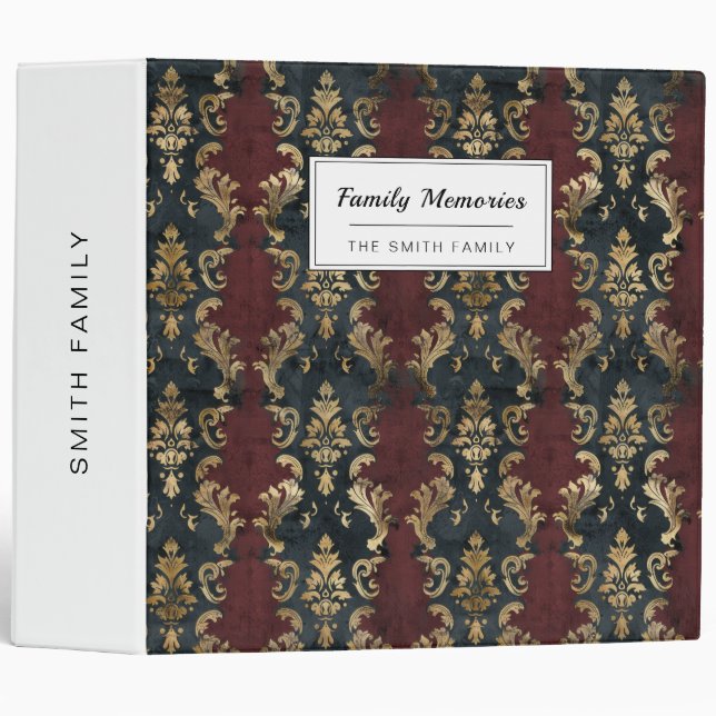 Persian Gold Damask Noir Pattern (1) Binder (Front/Spine)