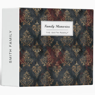 Persian Gold Damask Noir Pattern (2) Binder