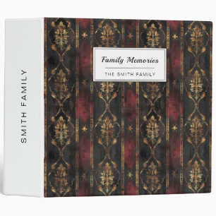 Persian Gold Damask Noir Pattern (3) Binder