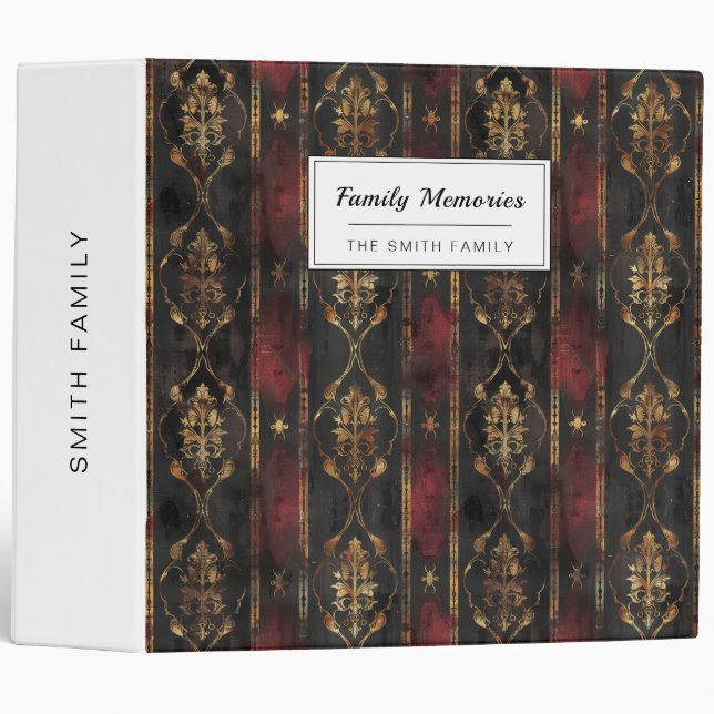 Persian Gold Damask Noir Pattern (3) Binder (Front/Spine)